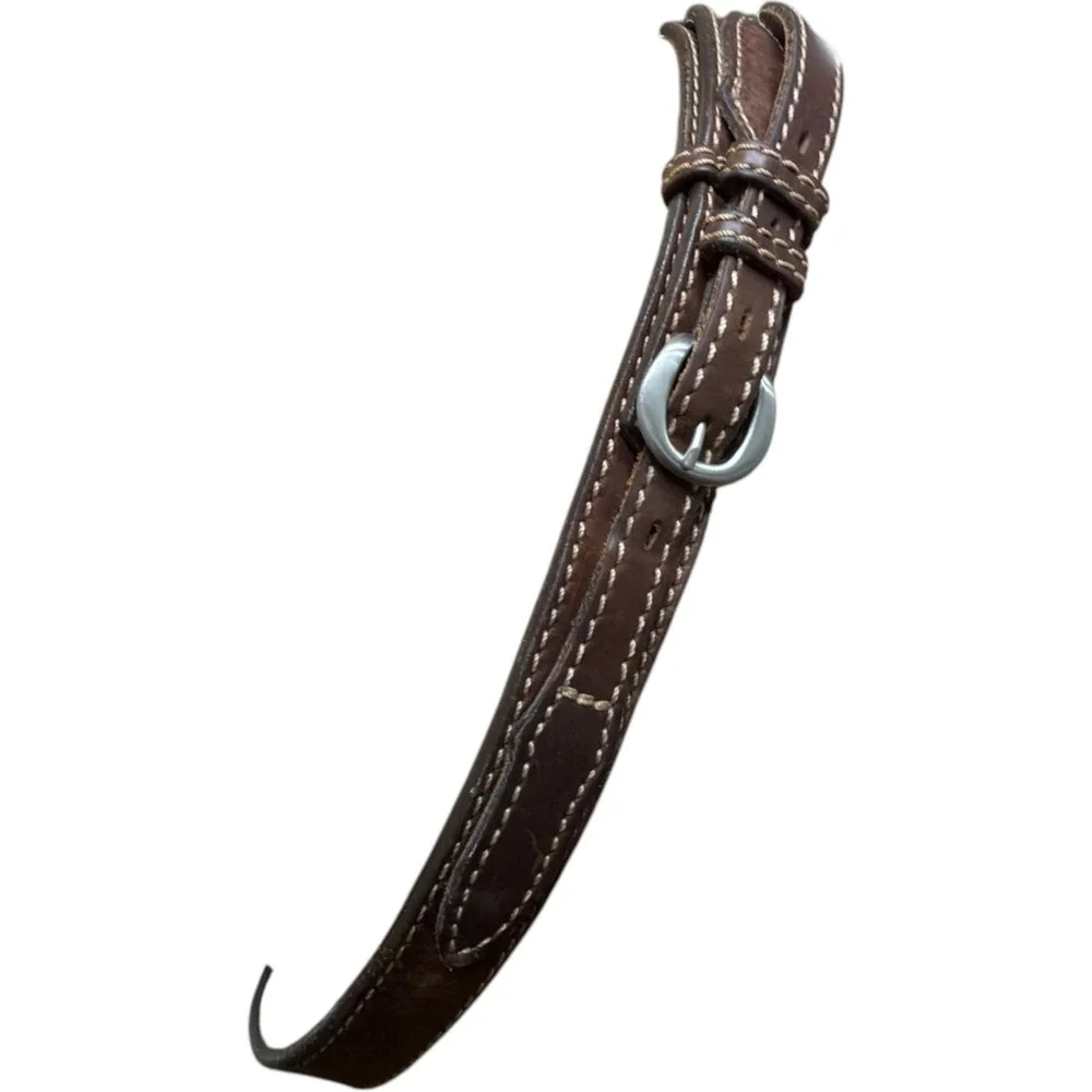 Duluth Trading Co Mens Ranger‎ Belt Brown Leather Contrast Stitching Size 46